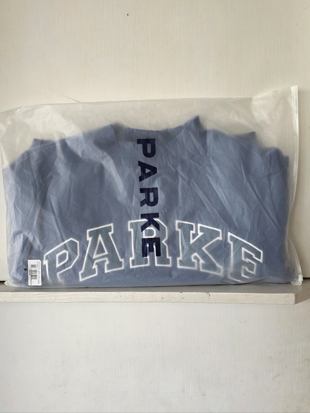 Brand New Parke Vintage Denim Washed Indigo Mock Neck Sweatshirt Size S/M